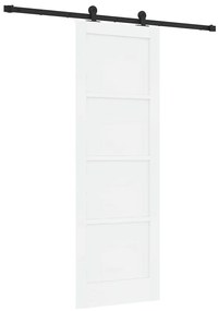 Porta Deslizante vidaXL com Conjunto de Ferragens Branca 73,5x211 cm M