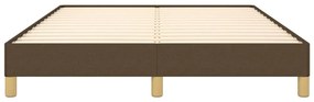 Estrutura de cama sem colchão 140x190 cm tecido castanho-escuro