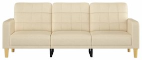 Sofá de 3 lugares tecido 180 cm cor creme