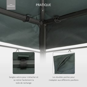 Tela de substituição para toldo de tenda, 3 x 4 (ESTRUTURA NÃO INCLUIDA) m, em poliéster de alta densidade, 180 g/m², cinzenta