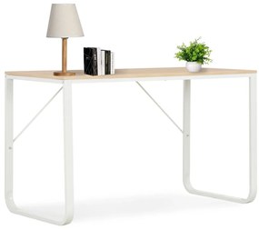 vidaXL Secretária de computador 120x60x73 cm branco e carvalho