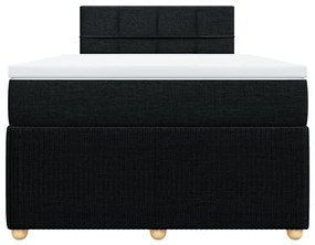 Cama boxspring com colchão 120x190 cm tecido preto