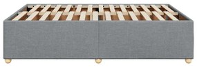 Estrutura de cama sem colchão 140x190 cm tecido cinzento-claro