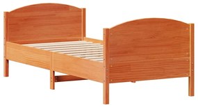 Cama sem colchão 90x190 cm madeira de pinho maciça castanho-mel