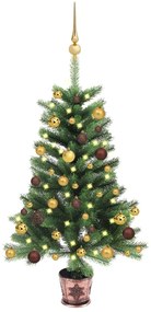 vidaXL Árvore Natal artificial pré-iluminada c/ bolas 65 cm verde
