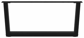 Pés para mesa de centro em V, 2 peças, preto, 70x(30-31,3) cm, aço