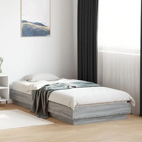 vidaXL Estrutura cama 100x200 cm derivados de madeira cinzento sonoma