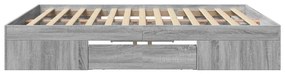 Estrutura de cama sem colchão 180x200 cm sonoma cinzento