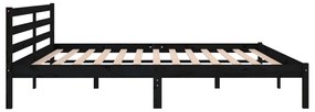 Estrutura de cama 200x200 cm pinho maciço preto