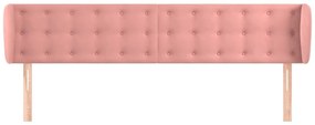 Cabeceira de cama c/ abas veludo 183x23x78/88 cm rosa