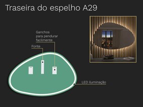 Espelho LED orgânico com iluminação A29