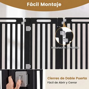 Parque Modular para Cães, 53 x 81 cm, Fecho Duplo, Preto