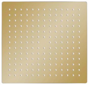 Cabeça de chuveiro quadrada 25x25 cm aço inoxidável dourado