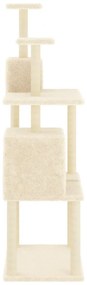 Árvore p/ gatos c/ postes arranhadores sisal 167 cm cor creme