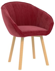 vidaXL Cadeira de jantar veludo vermelho tinto