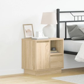 Armários de Cabeceira com LED 2 pcs Carvalho Sonoma 50x34,5x50 cm