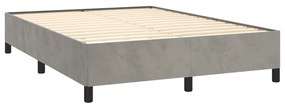 Estrutura de cama 140x190 cm veludo cinzento-claro