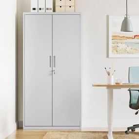 Armário para arquivos multifuncional e de arrumação 40 x 80 x 180 cm cinzento