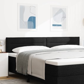 vidaXL Cabeceira LED Design Linhas Preta 200 cm Tecido
