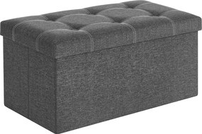 Banco com espaço de arrumação 76 x 38 x 38 cm cinzento escuro