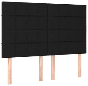 Estrutura de cama sem colchão 140x200 cm tecido preto
