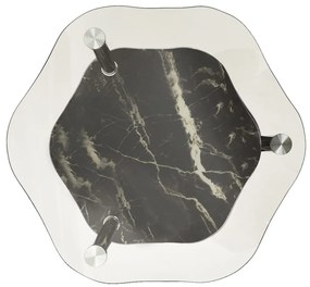 Mesa apoio 2 prateleiras 38x38x50cm vidro temp. transp./preto