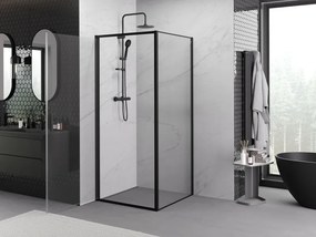 Mexen Exo-B cabine de duche com porta giratória 90 x 90 cm, transparente, preta - 817-090-090-70-00