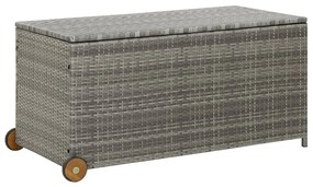 310090 vidaXL Caixa de arrumação p/ jardim 120x65x61 cm vime PE cinza-claro