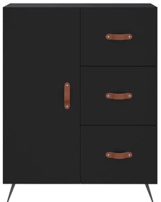 Armário alto 69,5x34x180 cm derivados de madeira preto