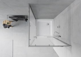 Mexen Rio cabine de duche quadrada 90 x 90 cm, fosca, cromada + base de duche, branca - 860-090-090-01-30-4510