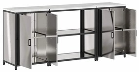 Conjunto de Armazenamento de Cozinha com prateleira 3 pcs Prata
