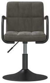 Cadeiras de jantar giratórias 6 pcs veludo cinzento-escuro