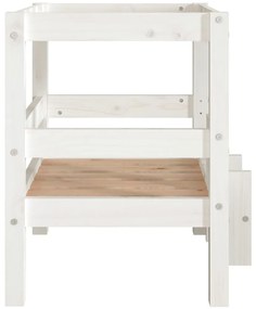Cama para cães 55,5x53,5x60 cm madeira de pinho maciça branco