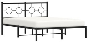 Estrutura de cama com cabeceira 140x200 cm metal preto