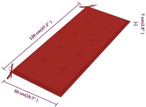 Banco de jardim c/ almofadão 120 cm madeira de acácia maciça