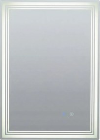 Espelho LED para casa de banho 70x50 cm antiembaciamento com memória, 3 luzes e controlo tátil prateado