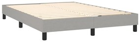 Estrutura de cama sem colchão 140x200 cm tecido cinzento-claro