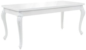 Mesa de jantar 179x89x81 cm branco brilhante