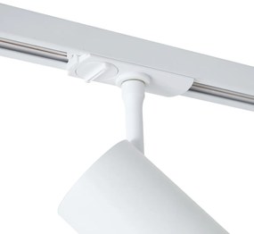 Foco moderno branco para sistema de calhas de iluminação monofásico, incluindo LED rotativo e inclinável - Iconic Zoom Moderno