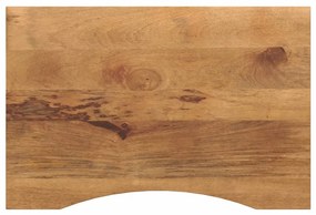 vidaXL Tampo de mesa com curva 90x50x2,5 cm mangueira áspera maciça