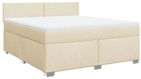 Cama com molas/colchão 180x200 cm tecido cor creme