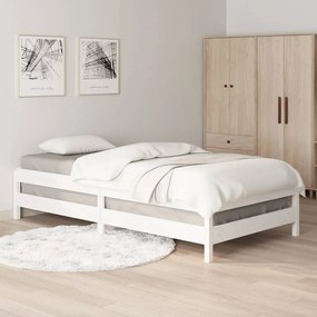 Cama empilhável 75x190 cm madeira de pinho maciça branco