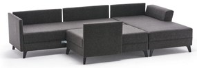 Sofá-Cama de Canto Eris – Antracite – 300x78x202 cm
