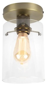 Candeeiro de teto moderno bronze com vidro - Dome Moderno