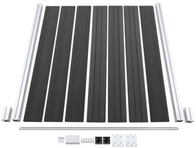 Painel de vedação para jardim WPC 180x186 cm cinzento