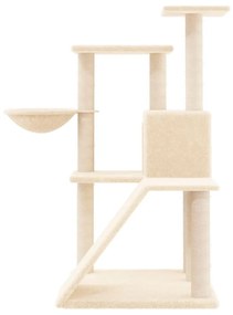 Árvore para gatos c/ postes arranhadores sisal 94 cm cor creme