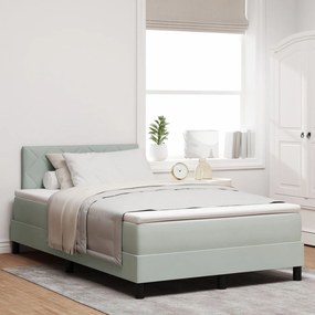 Cama Box com Colchão vidaXL Cinza Claro 120x200 cm Veludo