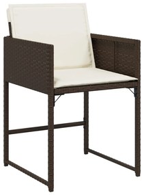 13 pcs conjunto jantar p/ jardim c/ almofadões vime PE castanho