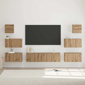 Conjunto de móvel de TV 8 pcs carvalho artisiano
