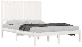 Estrutura cama pequena casal 120x190 cm pinho maciço branco